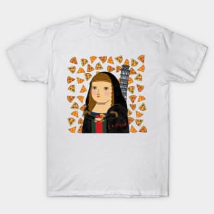 Mona Lisa loves Pizza T-Shirt